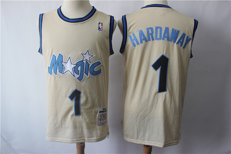 Magic #1 Penny Hardaway Cream Hardwood Classics Jersey Magic #1 Penny Hardaway Cream Hardwood Classics Jersey