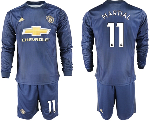Manchester United #11 Martial Away Long Sleeves Soccer Club Jersey Manchester United #11 Martial Away Long Sleeves Soccer Club Jersey