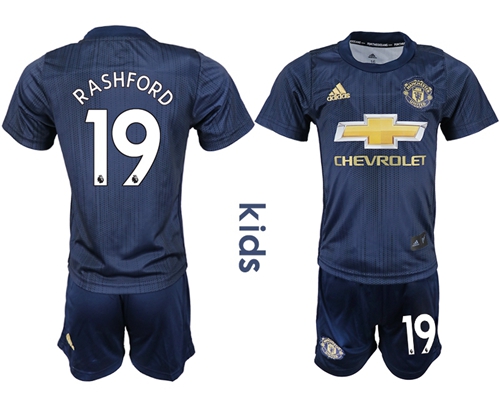 Manchester United #19 Rashford Third Kid Soccer Club Jersey