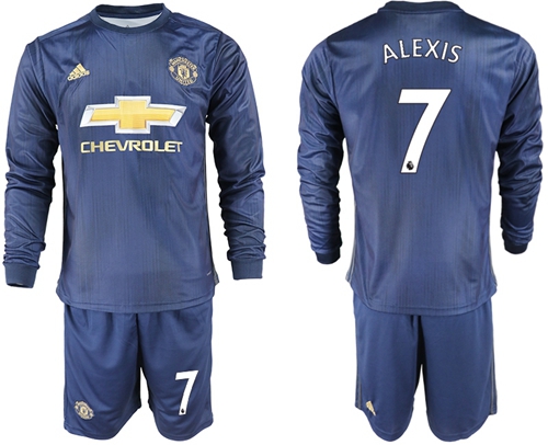 Manchester United #7 Alexis Away Long Sleeves Soccer Club Jersey Manchester United #7 Alexis Away Long Sleeves Soccer Club Jersey