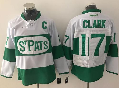 Maple Leafs #17 Wendel Clark White Green St. Patrick's Day Stitched NHL Jersey Maple Leafs #17 Wendel Clark White Green St. Patrick's Day Stitched NHL Jersey