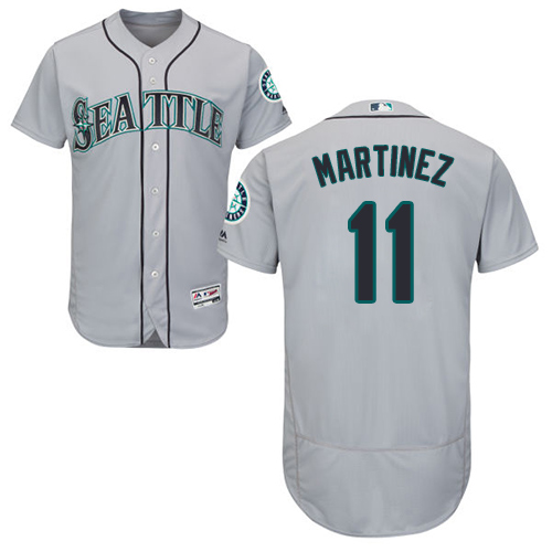 Mariners #11 Edgar Martinez Grey Flexbase Authentic Collection Stitched MLB Jersey Mariners #11 Edgar Martinez Grey Flexbase Authentic Collection Stitched MLB Jersey