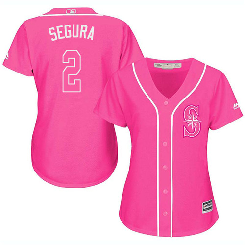 Mariners #2 Jean Segura Pink Fashion Women's Stitched Baseball Jersey Mariners #2 Jean Segura Pink Fashion Women's Stitched Baseball Jersey