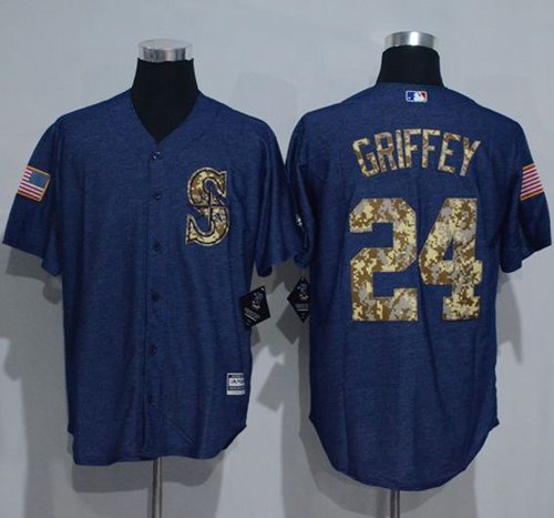 Mariners #24 Ken Griffey Denim Blue Salute to Service Stitched MLB Jersey Mariners #24 Ken Griffey Denim Blue Salute to Service Stitched MLB Jersey