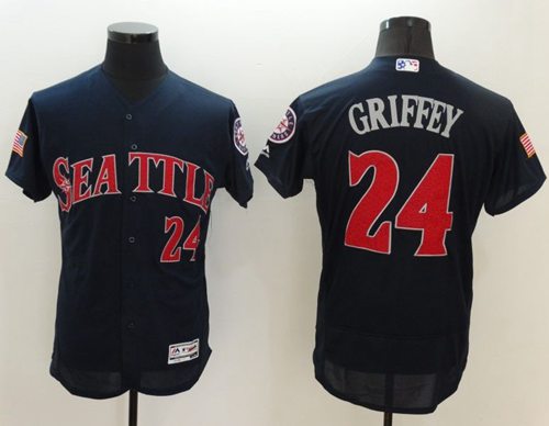 Mariners #24 Ken Griffey Navy Blue Fashion Stars & Stripes Flexbase Authentic Stitched MLB Jersey Mariners #24 Ken Griffey Navy Blue Fashion Stars & Stripes Flexbase Authentic Stitched MLB Jersey