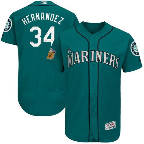 Mariners #34 Felix Hernandez Green 2017 Spring Training Authentic FlexBase Stitched MLB Jersey