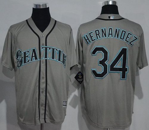 Mariners #34 Felix Hernandez Grey New Cool Base Stitched MLB Jersey Mariners #34 Felix Hernandez Grey New Cool Base Stitched MLB Jersey