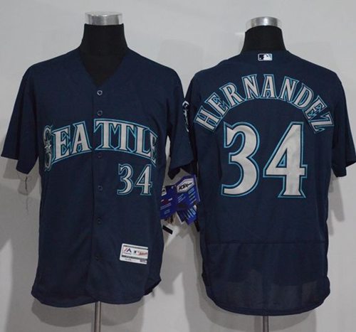Mariners #34 Felix Hernandez Navy Blue Flexbase Authentic Collection Stitched MLB Jersey Mariners #34 Felix Hernandez Navy Blue Flexbase Authentic Collection Stitched MLB Jersey