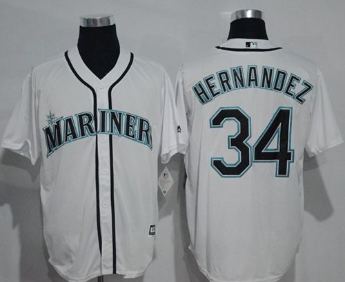 Mariners #34 Felix Hernandez White New Cool Base Stitched MLB Jersey Mariners #34 Felix Hernandez White New Cool Base Stitched MLB Jersey