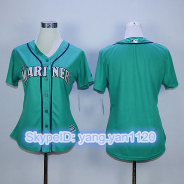 Mariners Blank Green Alternate Women's Stitched MLB Jersey