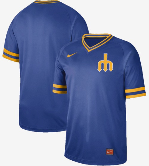 Mariners Blank Royal Authentic Cooperstown Collection Stitched Baseball Jersey
