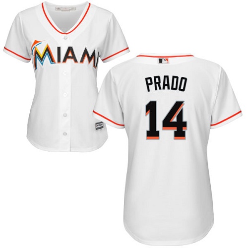 Marlins #14 Martin Prado White Home Women's Stitched MLB Jersey Marlins #14 Martin Prado White Home Women's Stitched MLB Jersey