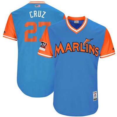 Marlins #27 Giancarlo Stanton Cruz Light Blue 2018 Players' Weekend Authentic Team Jersey
