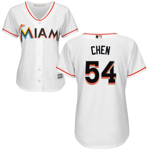 Marlins #54 Wei-Yin Chen White Home Women's Stitched MLB Jersey Marlins #54 Wei-Yin Chen White Home Women's Stitched MLB Jersey