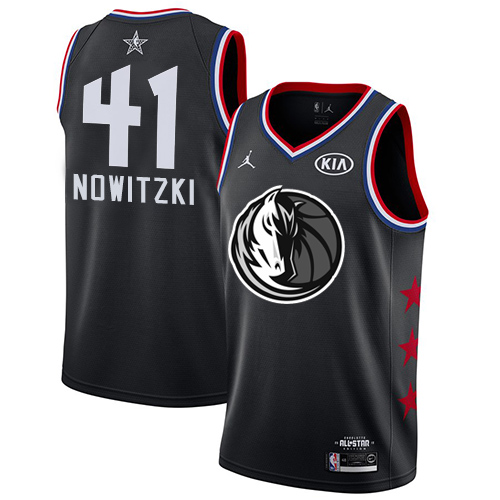 Mavericks #41 Dirk Nowitzki Black Youth Basketball Jordan Swingman 2019 All-Star Game Jersey