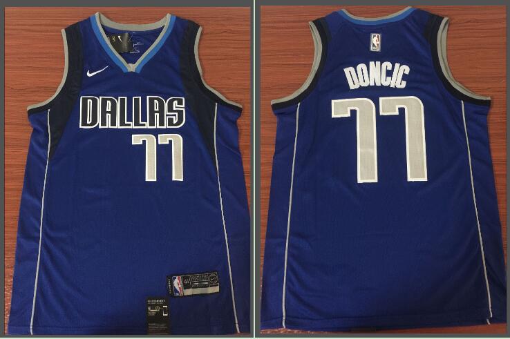 Mavericks #77 Luka Doncic Navy Nike Swingman Jersey
