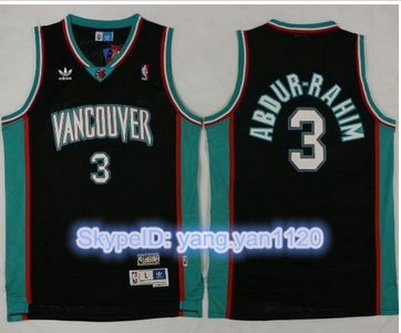 Memphis Grizzlies #3 Shareef Abdur-Rahim Black TThrowback Stitched NBA Jersey