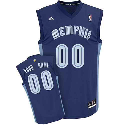 Memphis Grizzlies Custom Dk Blue Adidas Road Jersey