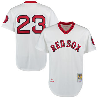 Men's 1975 Boston Red Sox Luis Tiant Mitchell & Ness White Authentic Throwback Jersey Men's 1975 Boston Red Sox Luis Tiant Mitchell & Ness White Authentic Throwback Jersey