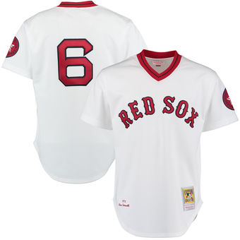 Men's 1975 Boston Red Sox Rico Petrocelli Mitchell & Ness White Authentic Throwback Jersey
