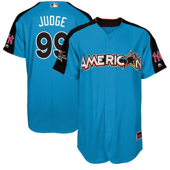 Men's American League Aaron Judge Majestic Blue 2017 MLB All-Star Game Authentic Home Run Derby Jersey