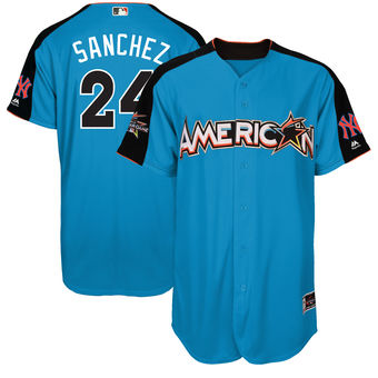 Men's American League Gary Sanchez Majestic Blue 2017 MLB All-Star Game Authentic Home Run Derby Jersey