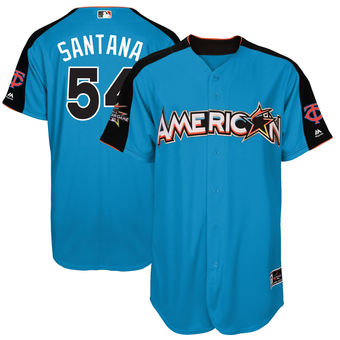Men's American League Twins Ervin Santana Majestic Blue 2017 MLB All-Star Game Home Run Derby Player Jersey