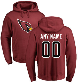 Men's Arizona Cardinals Maroon Personalized Name & Number Logo Pullover Hoodie