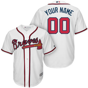 Men's Atlanta Braves Majestic White Home Cool Base Custom Jersey