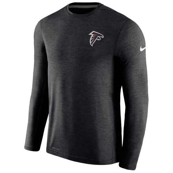 Men's Atlanta Falcons Nike Black Coaches Long Sleeve Performance T-Shirt Men's Atlanta Falcons Nike Black Coaches Long Sleeve Performance T-Shirt
