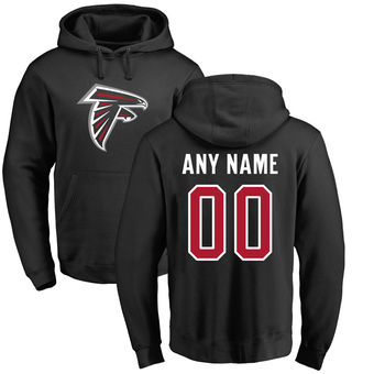 Men's Atlanta Falcons Pro Line Black Any Name & Number Logo Personalized Pullover Hoodie