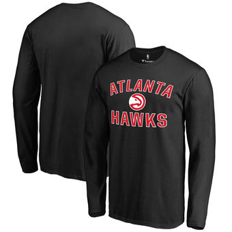Men's Atlanta Hawks Black Victory Arch Long Sleeve T-Shirt