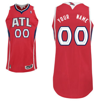 Men's Atlanta Hawks Red Custom Authentic Jersey