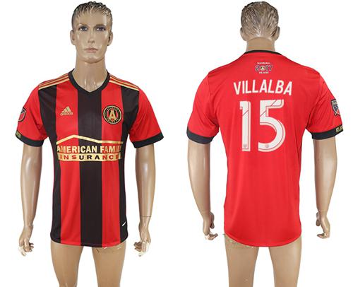 Men's Atlanta United FC adidas # 15 VILLALBA Red Black 2017 Authentic Jersey