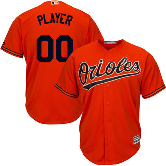 Men's Baltimore Orioles Majestic Orange Cool Base Custom Jersey