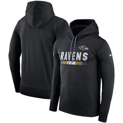 Men's Baltimore Ravens Nike Black Sideline Team Name Performance Pullover Hoodie