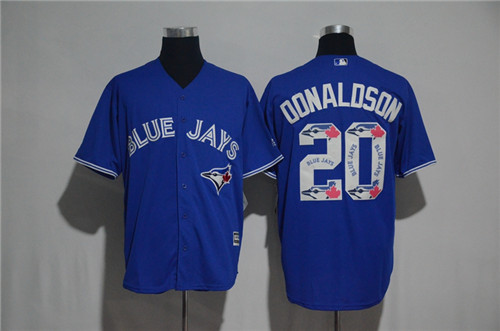 Men's Blue Jays #20 Josh Donaldson Majestic Blue 2017 Color Printing Cool Base Jersey