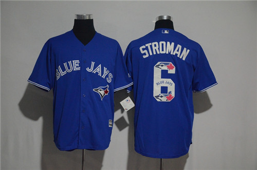 Men's Blue Jays #6 Marcus Stroman Majestic Blue 2017 Color Printing Cool Base Jersey