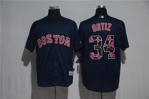 Men's Boston Red Sox #34 David Ortiz Majestic Black 2017 Color Printing Cool Base Jersey
