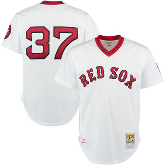 Men's Boston Red Sox Bill Lee Mitchell & Ness White Authentic Throwback Jersey