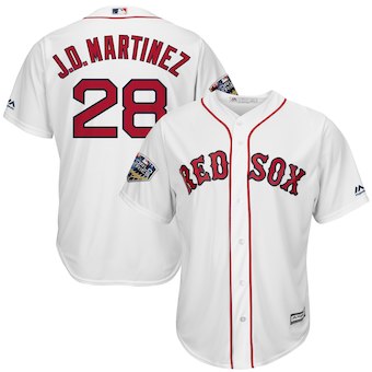Men's Boston Red Sox J.D. Martinez Majestic White 2018 World Series Cool Base Player Jersey Men's Boston Red Sox J.D. Martinez Majestic White 2018 World Series Cool Base Player Jersey