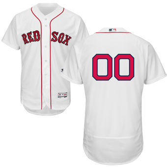 Men's Boston Red Sox Majestic Home White FlexBase Authentic Collection Custom Jersey