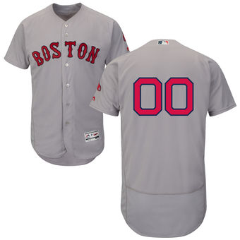 Men's Boston Red Sox Majestic Road Gray FlexBase Authentic Collection Custom Jersey