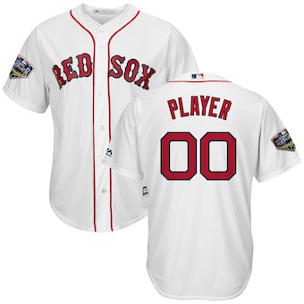 Men's Boston Red Sox Majestic White 2018 World Series Cool Base Custom Jersey Men's Boston Red Sox Majestic White 2018 World Series Cool Base Custom Jersey