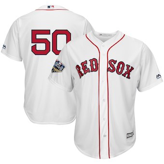 Men's Boston Red Sox Mookie Betts Majestic White 2018 World Series Cool Base Player Number Jersey