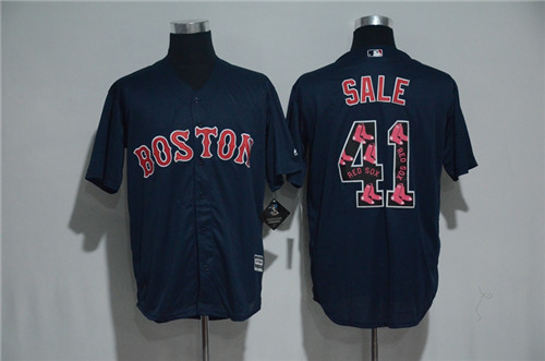 Men's Boston Red Sox?#41 Chris Sale  Navy Blue 2017 Color Printing Cool Base Jersey