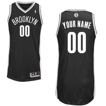 Men's Brooklyn Nets Black Custom Authentic Jersey
