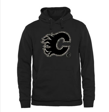 Men's Calgary Flames Black Rink Warrior Pullover Hoodie