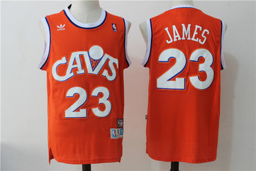Men's Cavaliers #23 Lebron James Orange Hardwood Classics Swingman Jersey
