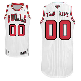 Men's Chicago Bulls White Custom Authentic Jersey